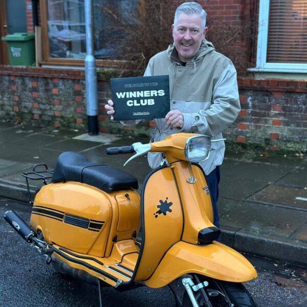 Mark Lipsham from Portsmouth with Ticket Number 5444 Wins 1969 Lambretta GP 125 RT195 in Ochre - Thursday 23rd January