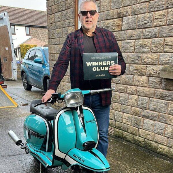 Ian Cooper from Sheffield with Ticket Number 1861 Wins Lambretta GP Rotax 290 Powervalve – 42 BHP – Monday 10th February