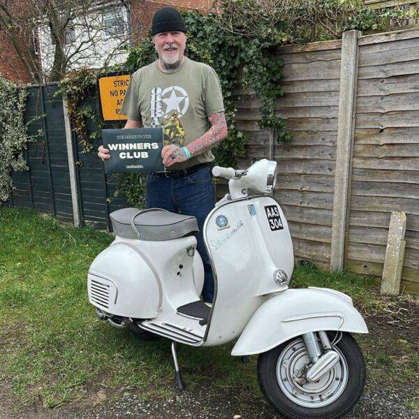 Gary Ware from Gloucester with Ticket Number 4554 Wins 1962 Vespa GS 160 MK1 in Old English White - Thursday 13th February