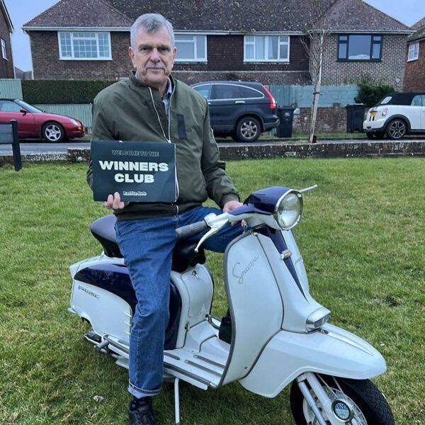 Phill Godden from Seaford with Ticket Number 2962 Wins 1965 Lambretta Li Special BGM 195 - Monday 3rd February