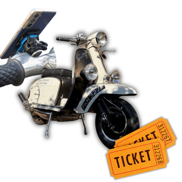 Sticky Features Lambretta Phone Mount & 10 Tickets on SX 240 – Auto Draw #6